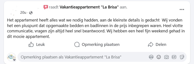ervaring appartement met zeezicht huren